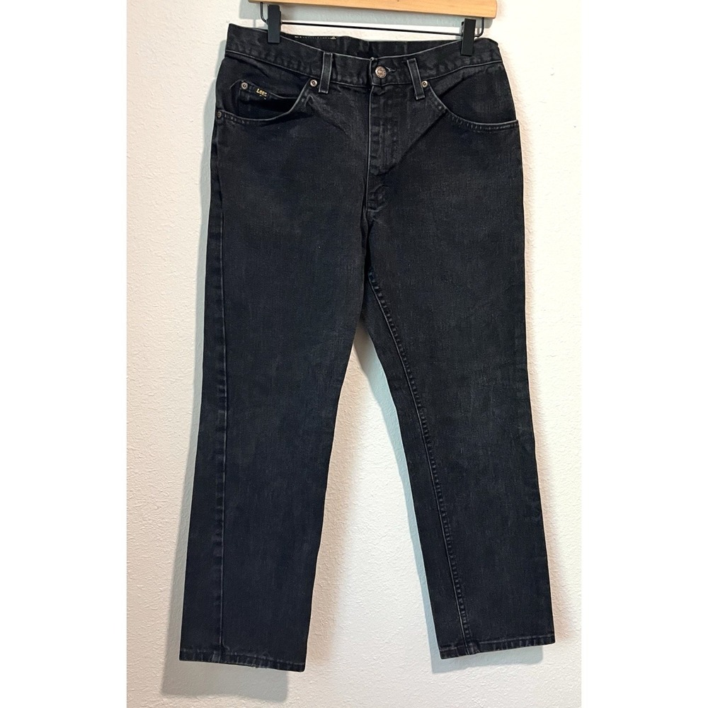 Vintage 90's Lee Jeans Women's Size 32x29 Black Straight Leg Classic